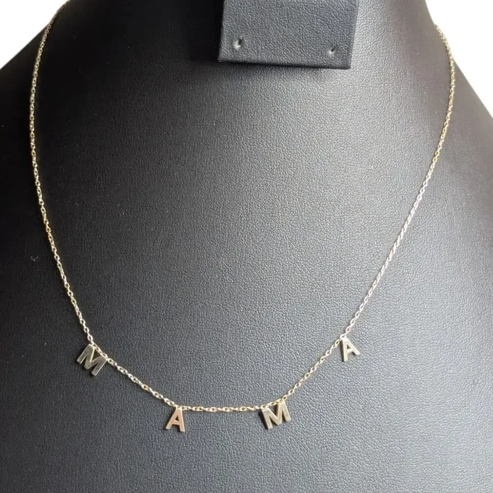 M A M A 925 Sterling Vermeil Yellow Tone Dainty 16